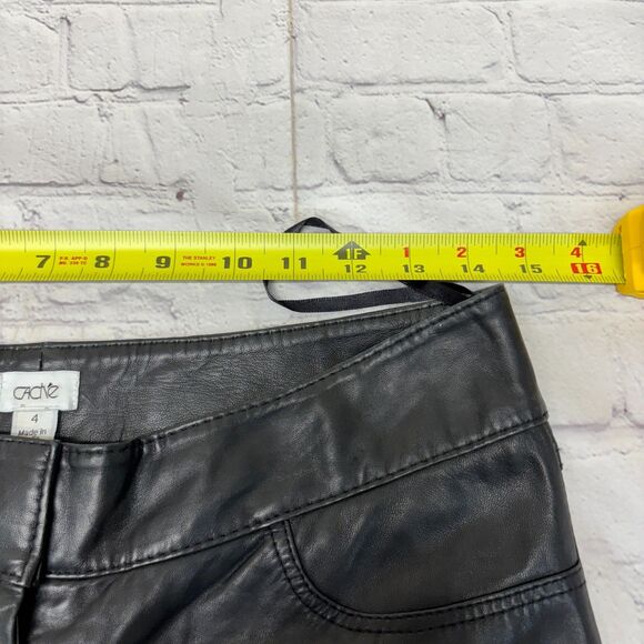 Vintage Cache Women 100% Leather Pants Size 4 Straight Leg Y2K 90s C042 -15 - Picture 4 of 16